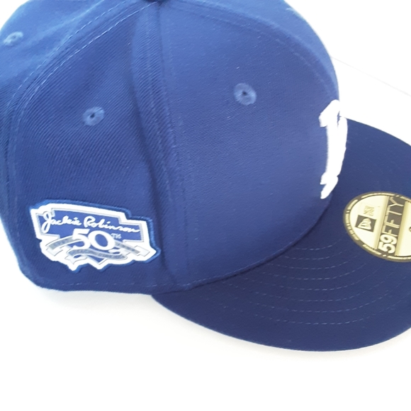 New Era 59Fifty  Los Angeles Dodgers Hat Fitted 8  Men Blue Thank You Jackie - Picture 3 of 10